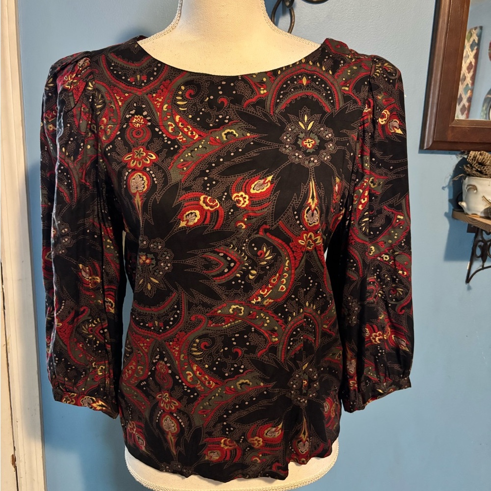 Vintage, Jaff, Floral & Paisley, Blouse